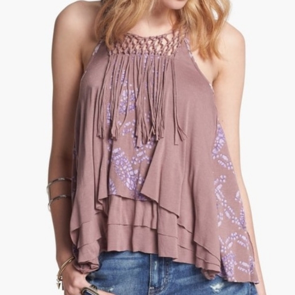 Free People Tops - FREE PEOPLE tiger lily fringe tank